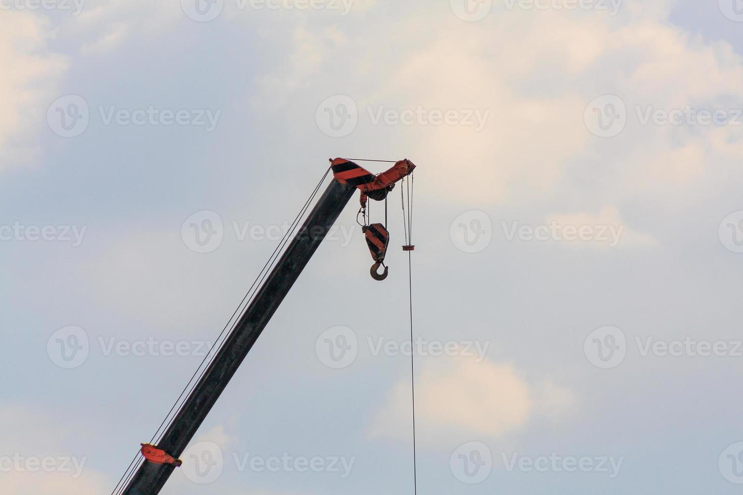 telescopic arms of mobile construction crane truck photo