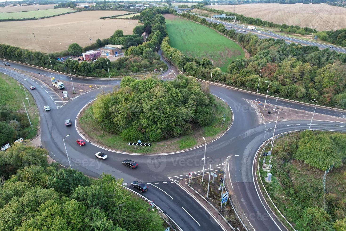 Aerial View of British Motorways With Fast Moving Traffic photo