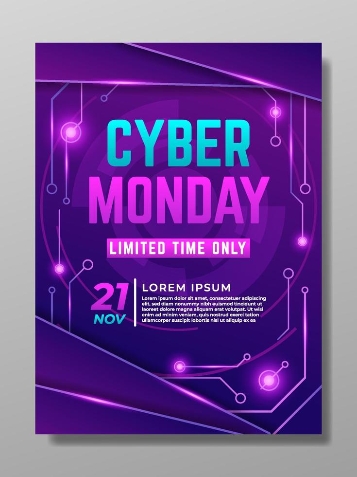 Cyber Monday Poster Templates vector