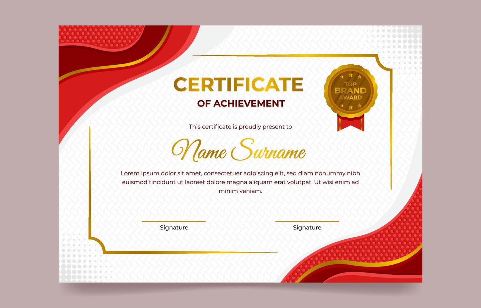 Certificate Of Achievement Template vector