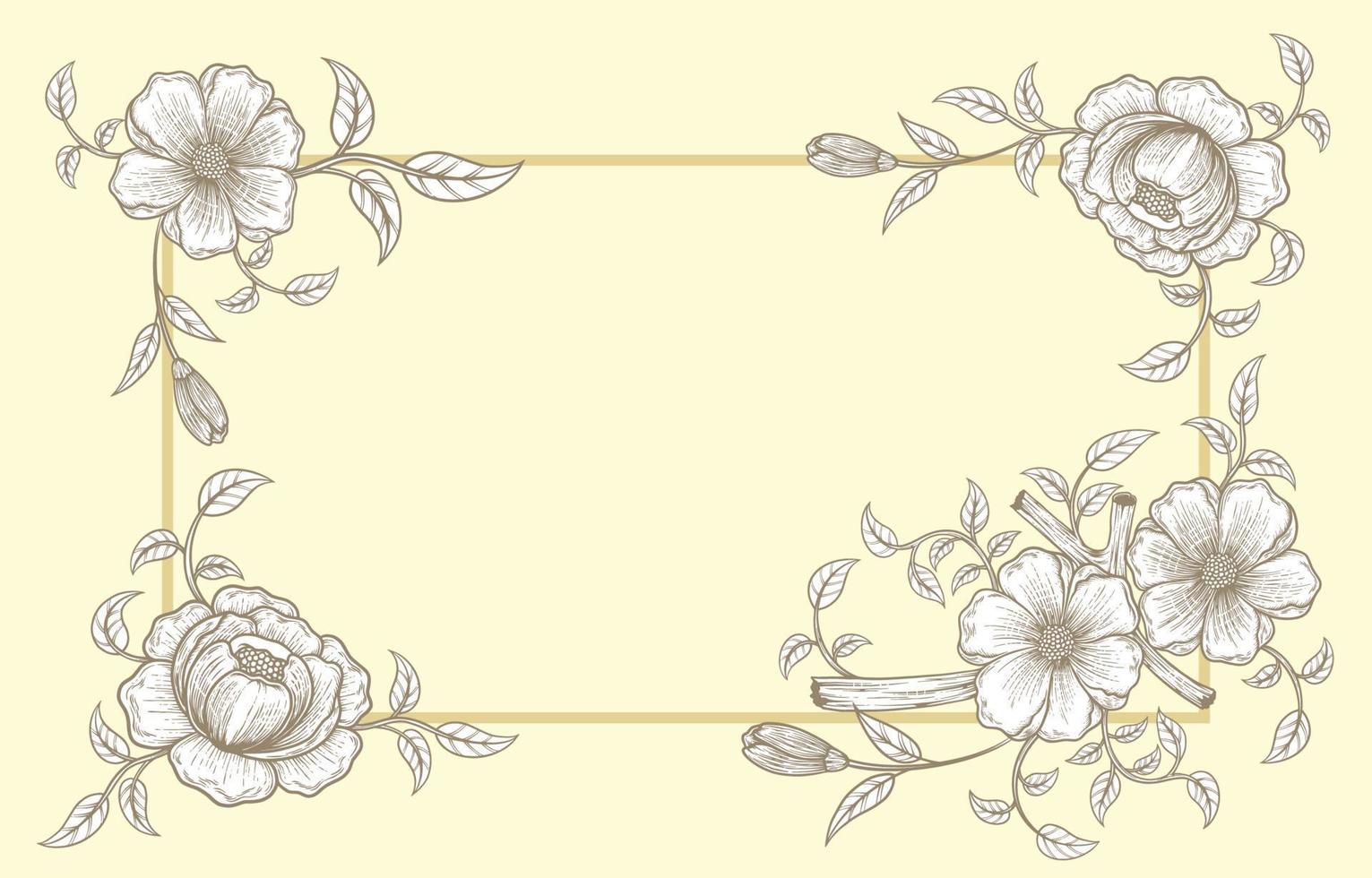 fondo dibujado a mano floral realista vector