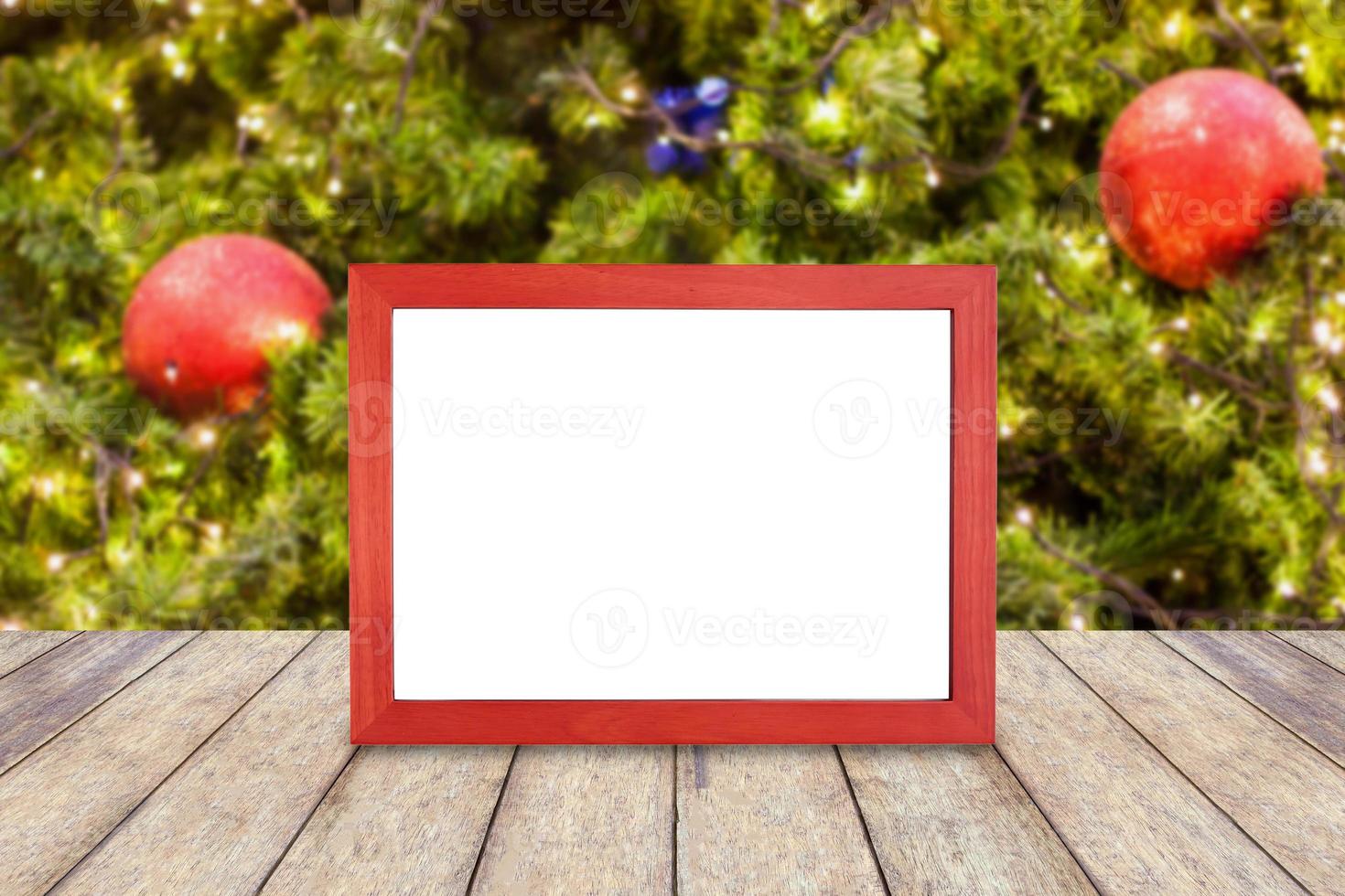 photo frame over christmas background