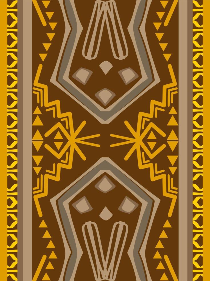 Abstract Art Pattern with Tribal Shape. Designed in Ikat, Aztec, Folk, Motif, Thai, Luxury Arabic Style. Ideal for Fabric Garment, Carpet, Wallpaper, or backdrop. Vector Illustration.