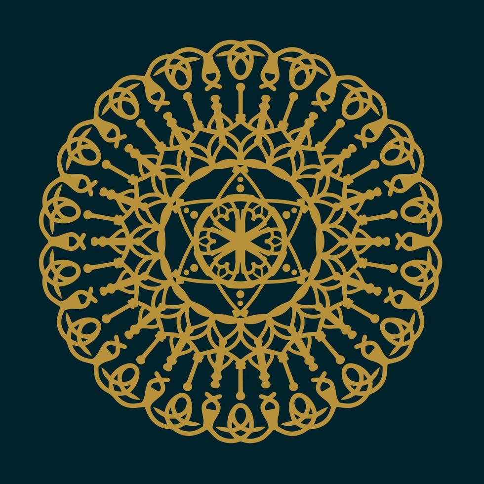 Geometric Gold Mandala, Luxury ornament design for decoration and artwork printing vector