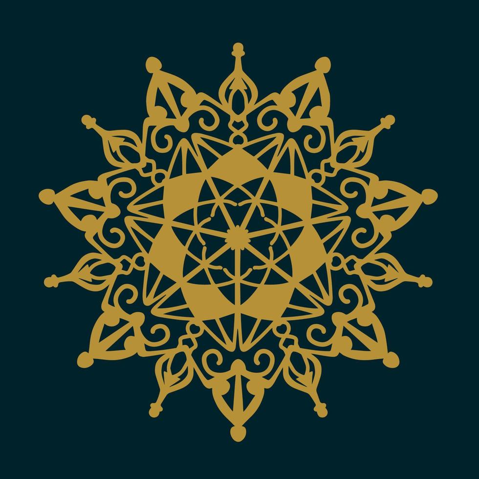 mandala de oro geométrico, diseño de adornos de lujo para decoración e impresión de obras de arte vector