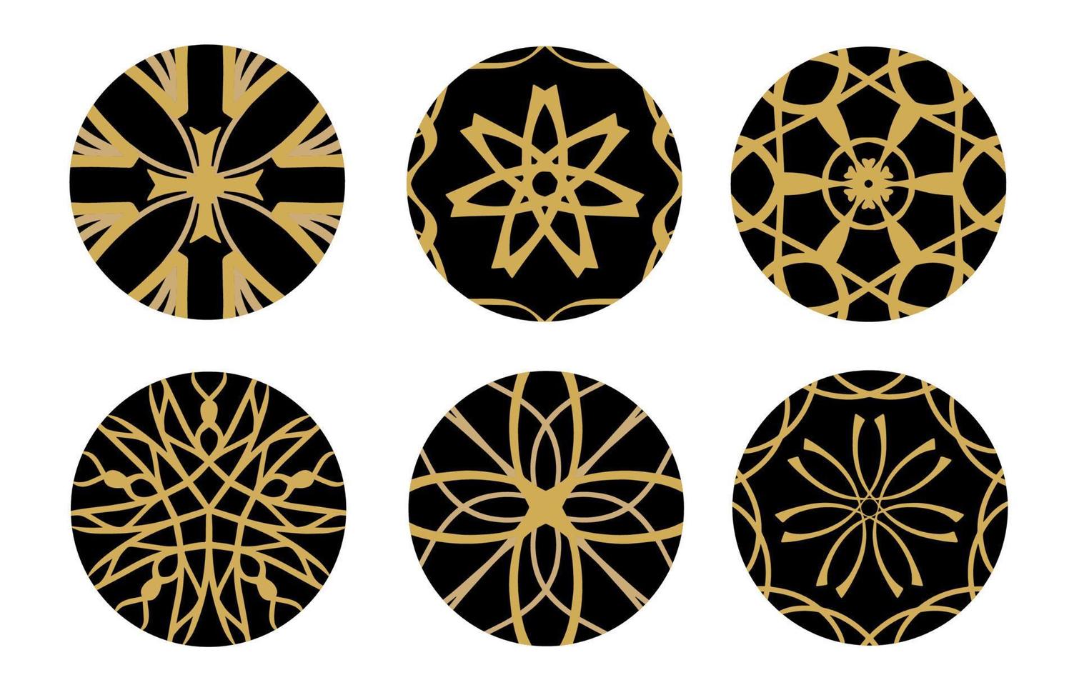 Set of Gold Geometric and Hand Drawing Ornaments with Tribal Shape in ...