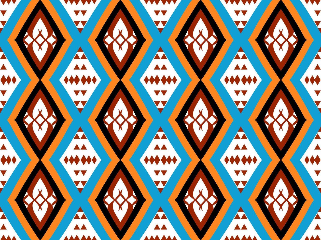 patrón transparente de colores con forma tribal. diseñado en ikat, boho, azteca, folk, motivo, estilo árabe de lujo. ideal para prendas de tela, cerámica, papel pintado. ilustración vectorial vector