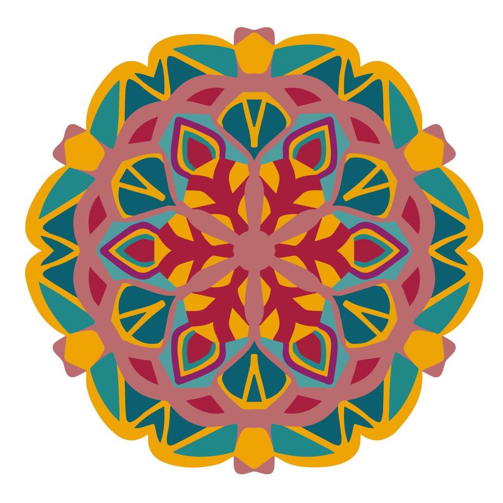 arte abstracto con forma tribal. diseñado en ikat, azteca, folk, motivo, tailandés, estilo árabe de lujo. ideal para prendas de tela, alfombra circular, elementos decorativos. ilustración vectorial vector
