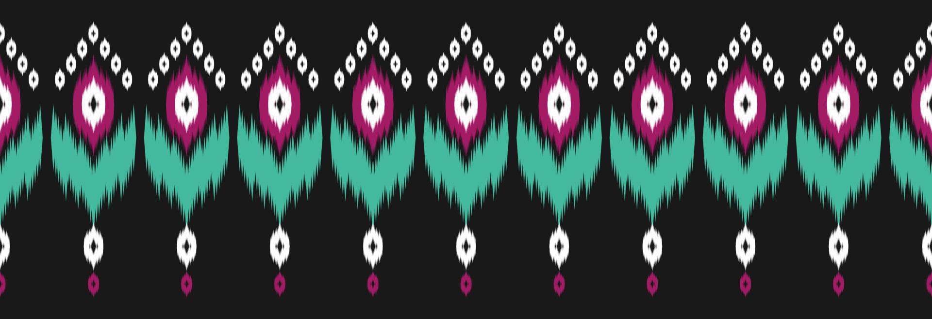 Border ethnic ikat pattern art. folk embroidery, and Mexican style. Aztec geometric ornament print. vector