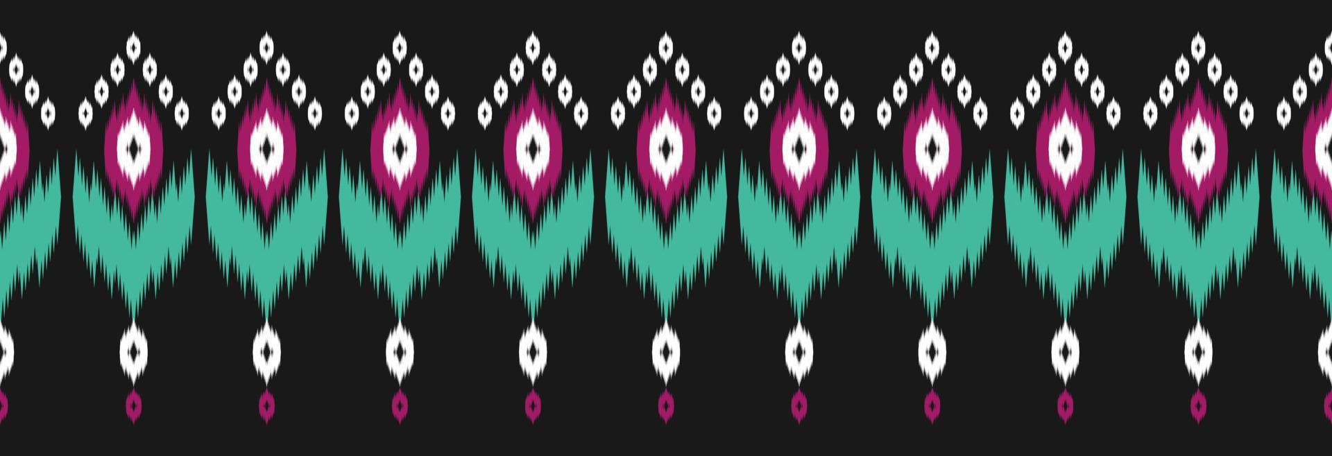 Border ethnic ikat pattern art. folk embroidery, and Mexican style. Aztec geometric ornament print. vector