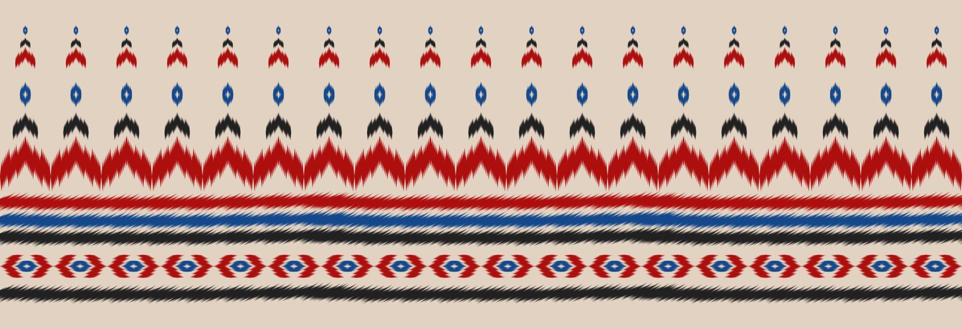 Border ethnic ikat pattern art. Fabric Indian style. Geometric striped oriental. vector