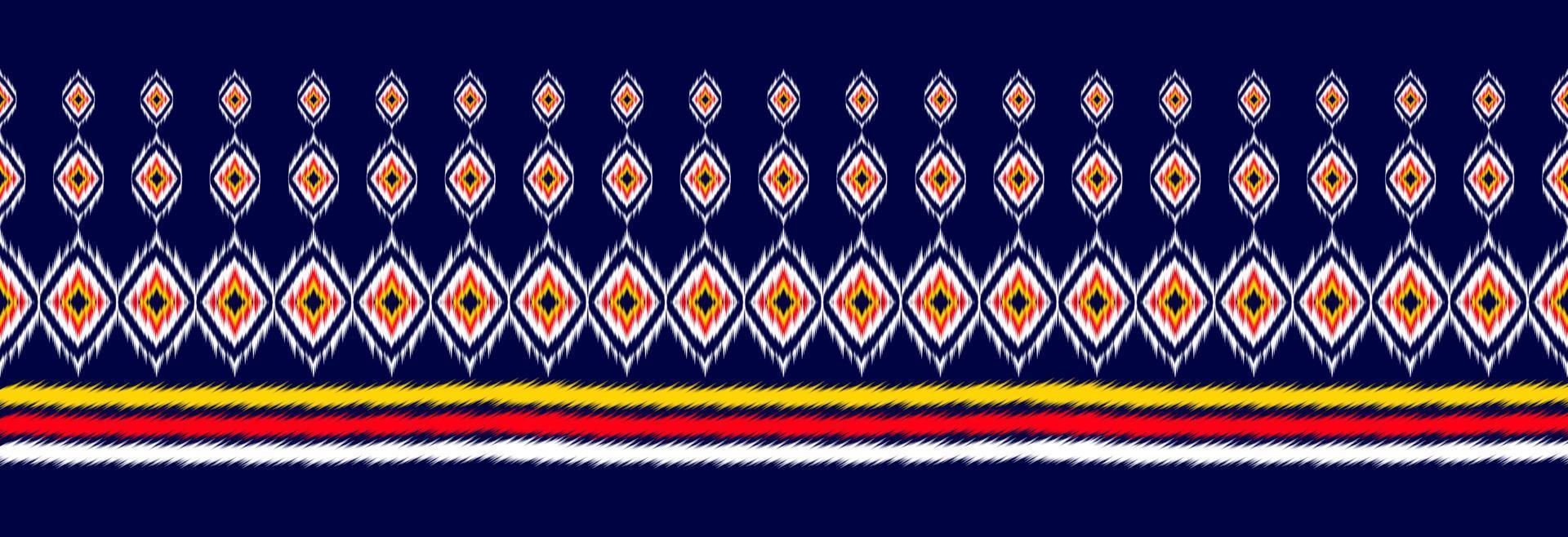 Border ethnic ikat pattern art. Fabric American, mexican style. Geometric striped native. vector