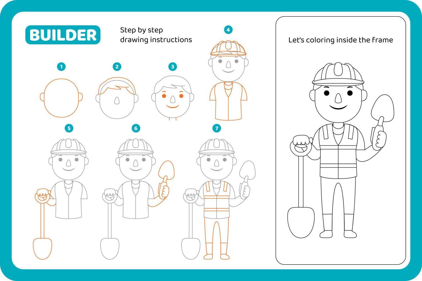 cómo dibujar vector de tutorial de profesión de constructor