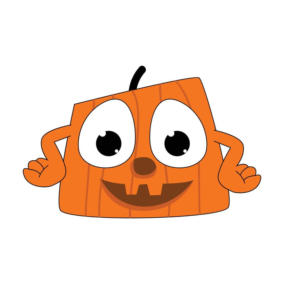 cute pumpkin cartoon character graphic vector