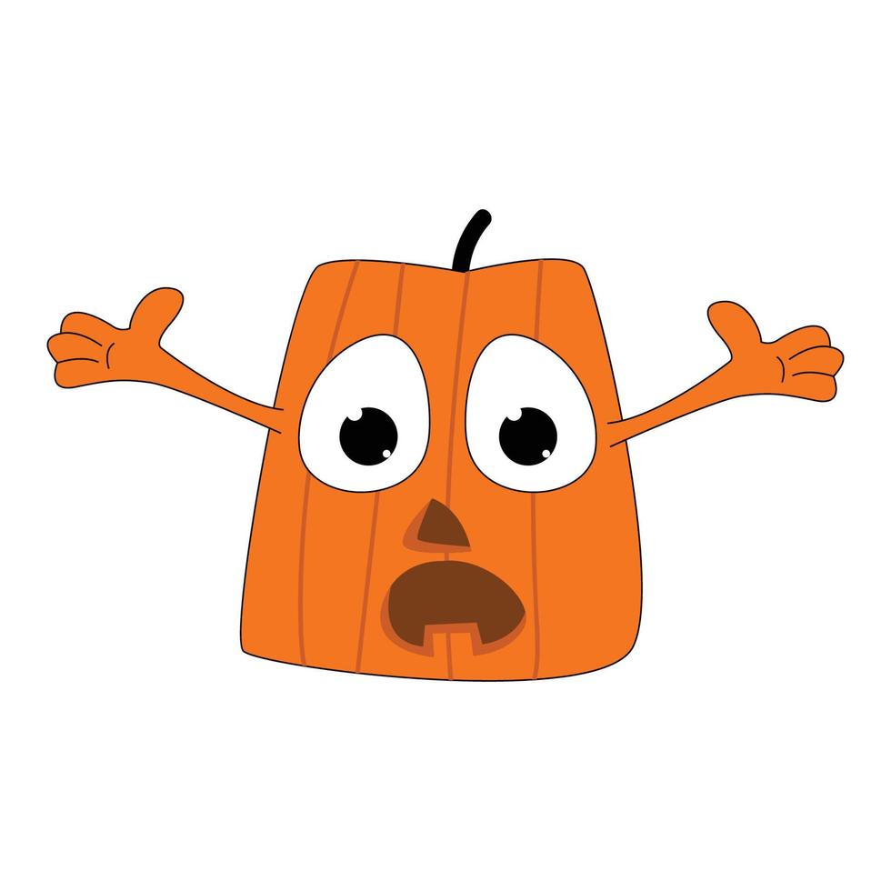 cute pumpkin cartoon character graphic vector