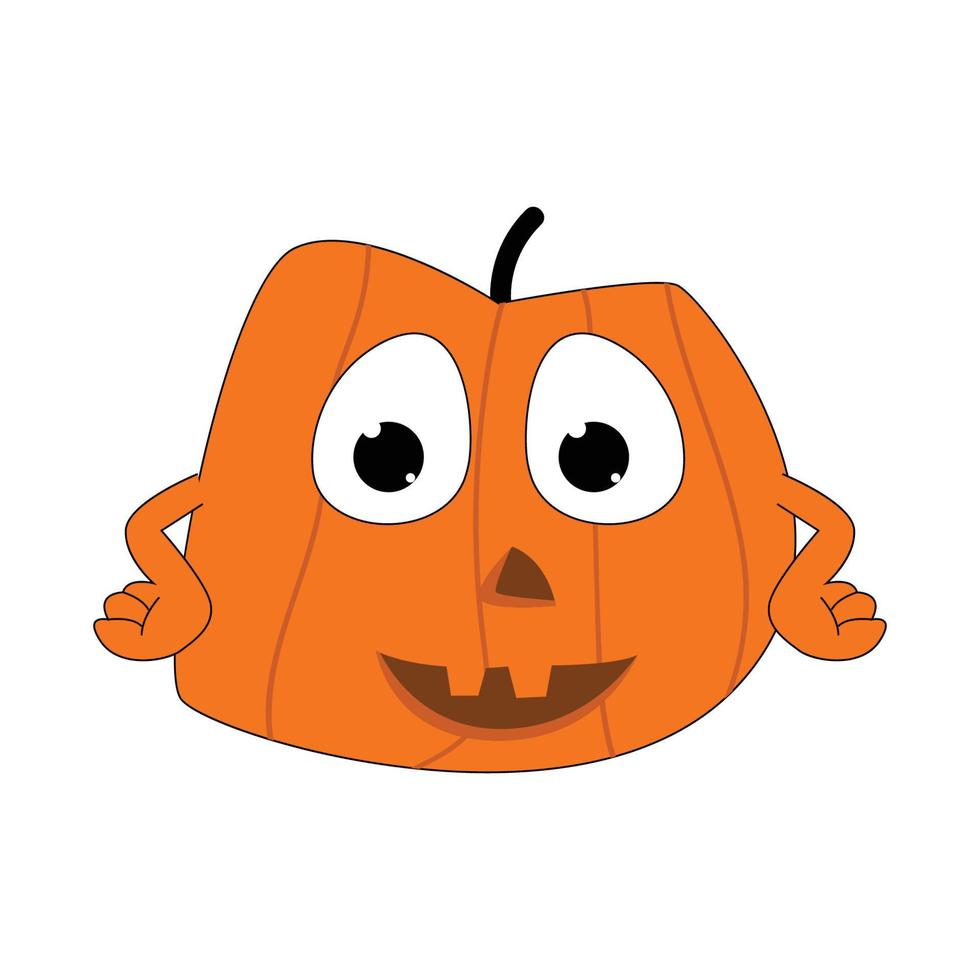 cute pumpkin cartoon character graphic vector