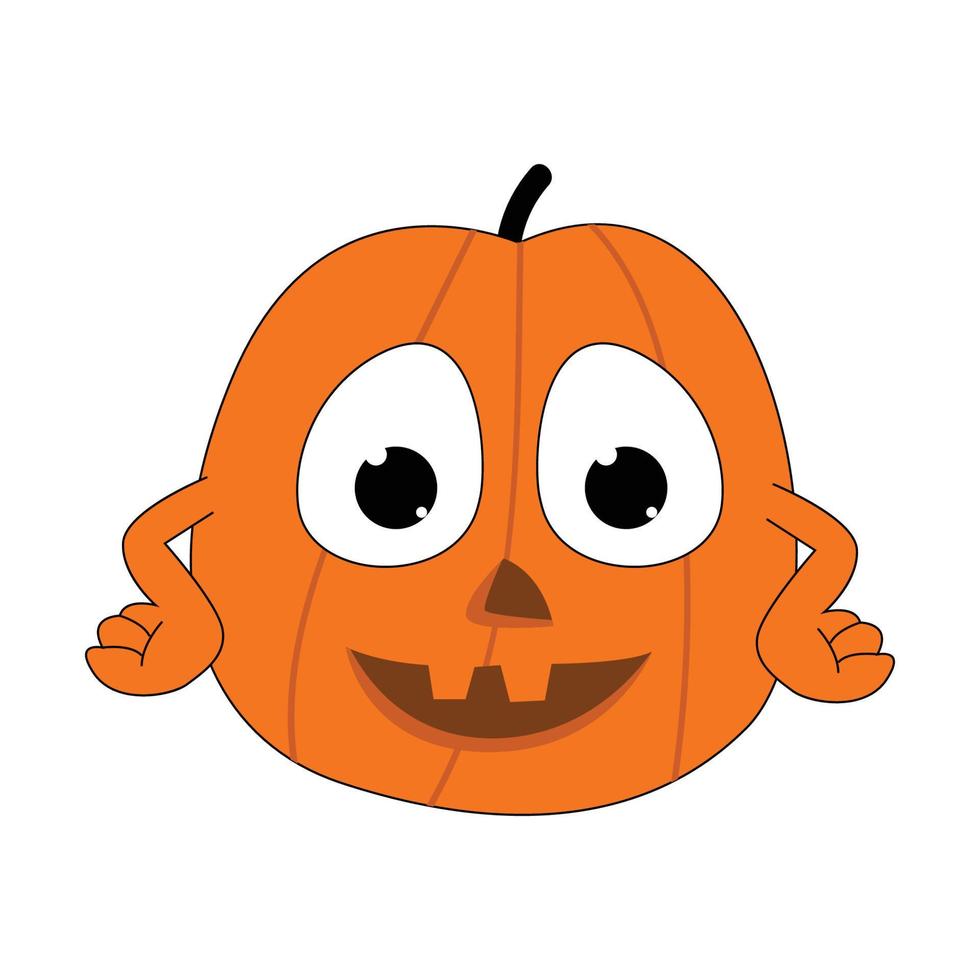 lindo gráfico de personaje de dibujos animados de calabaza vector