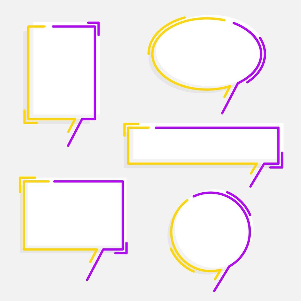 collection set of blank hand drawing speech bubble balloon, think speak talk text box, banner, flat vector illustration design