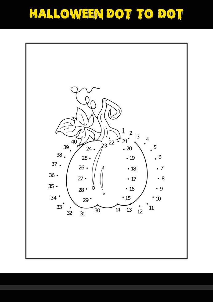 Halloween dot to dot coloring page for kids. Line art coloring page design for kids. vector