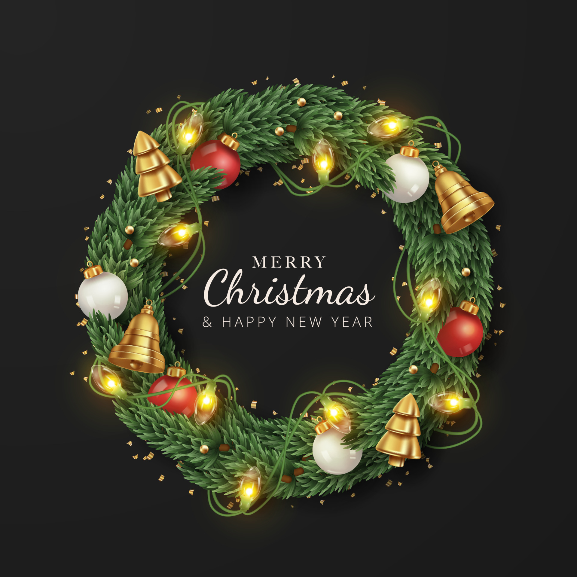 merry-christmas-background-with-realistic-decoration-round-from