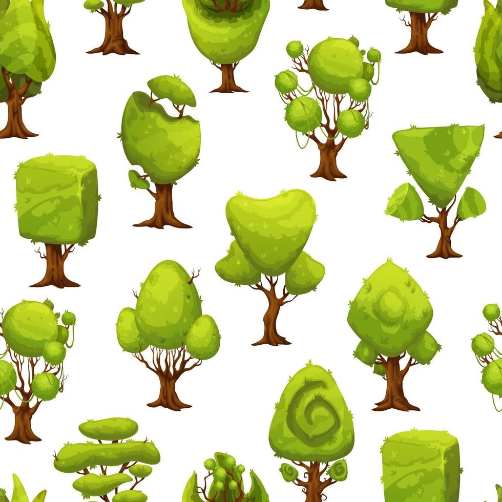 Cartoon forest jungle trees seamless pattern 11674530 Vector Art at
