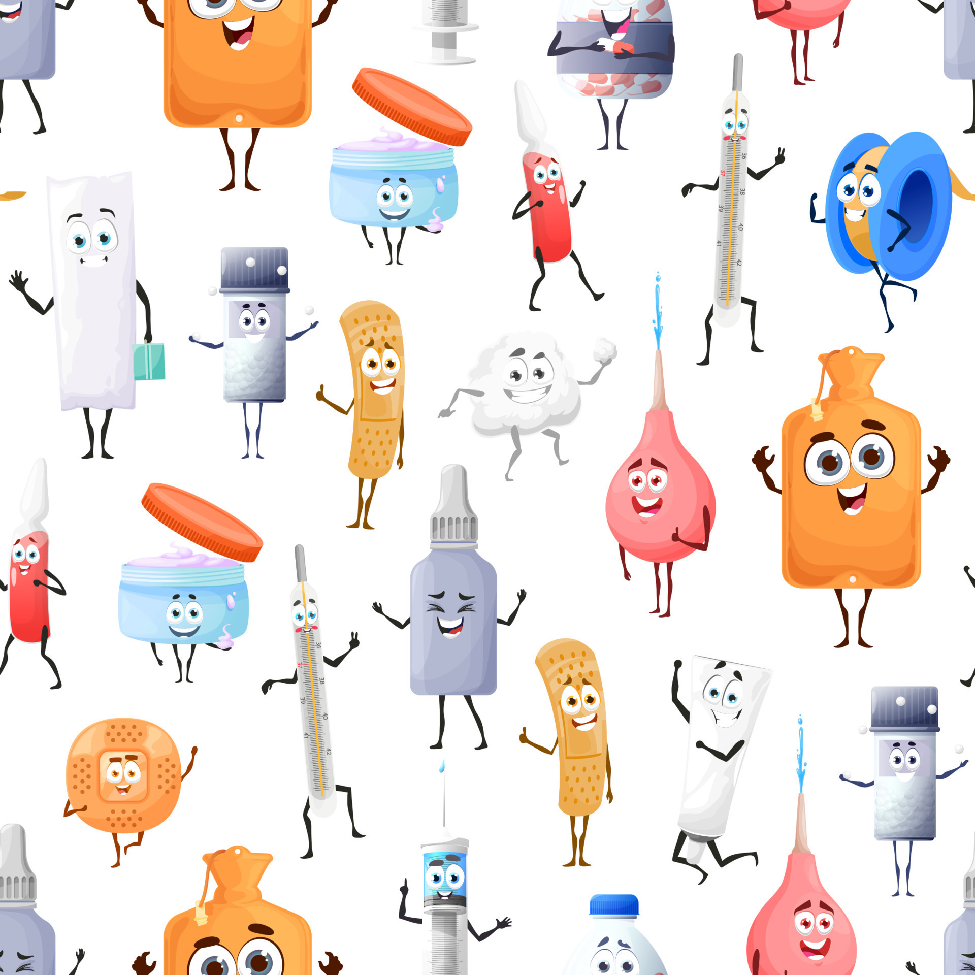 Cartoon Pills And Medication Characters Pattern 11674541 Vector Art At Cartoon Pills And Medication Characters Pattern 11674541 Vector Art At