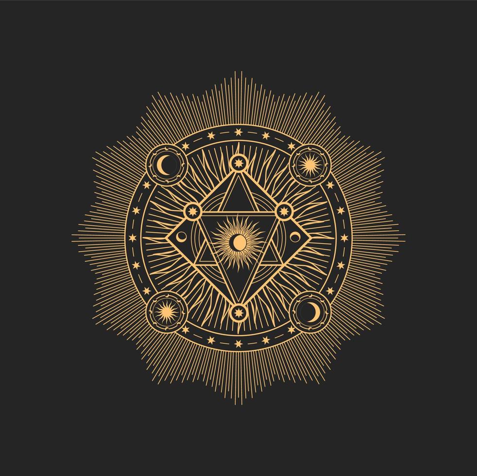 Pentagram star sacred mystic occult talisman sign vector