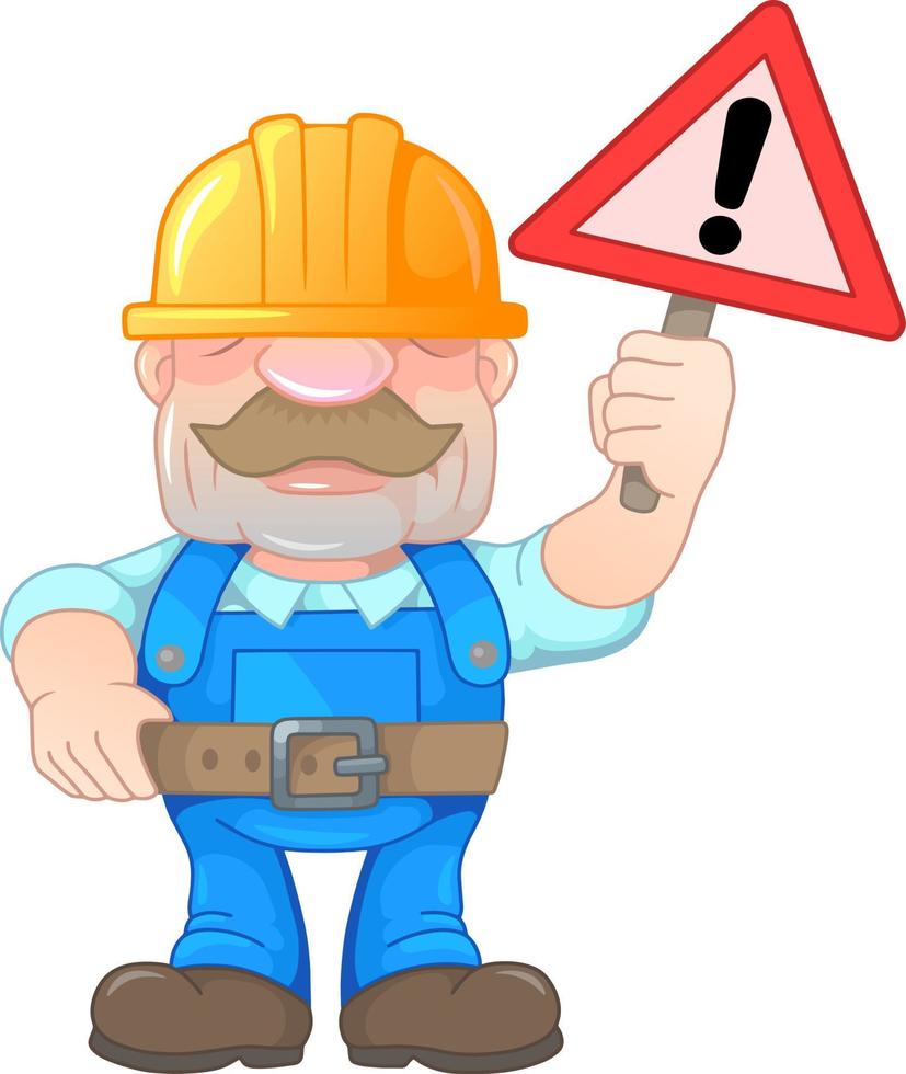 funny cartoon worker vector