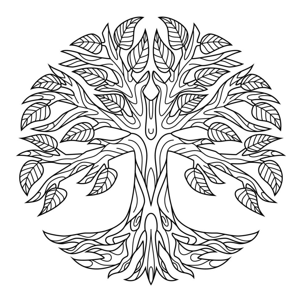 Tree line art vector