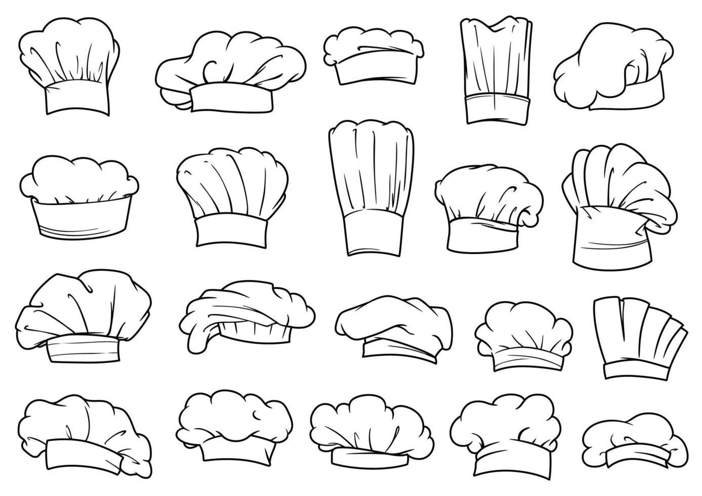 Chefs toques, caps and hats vector