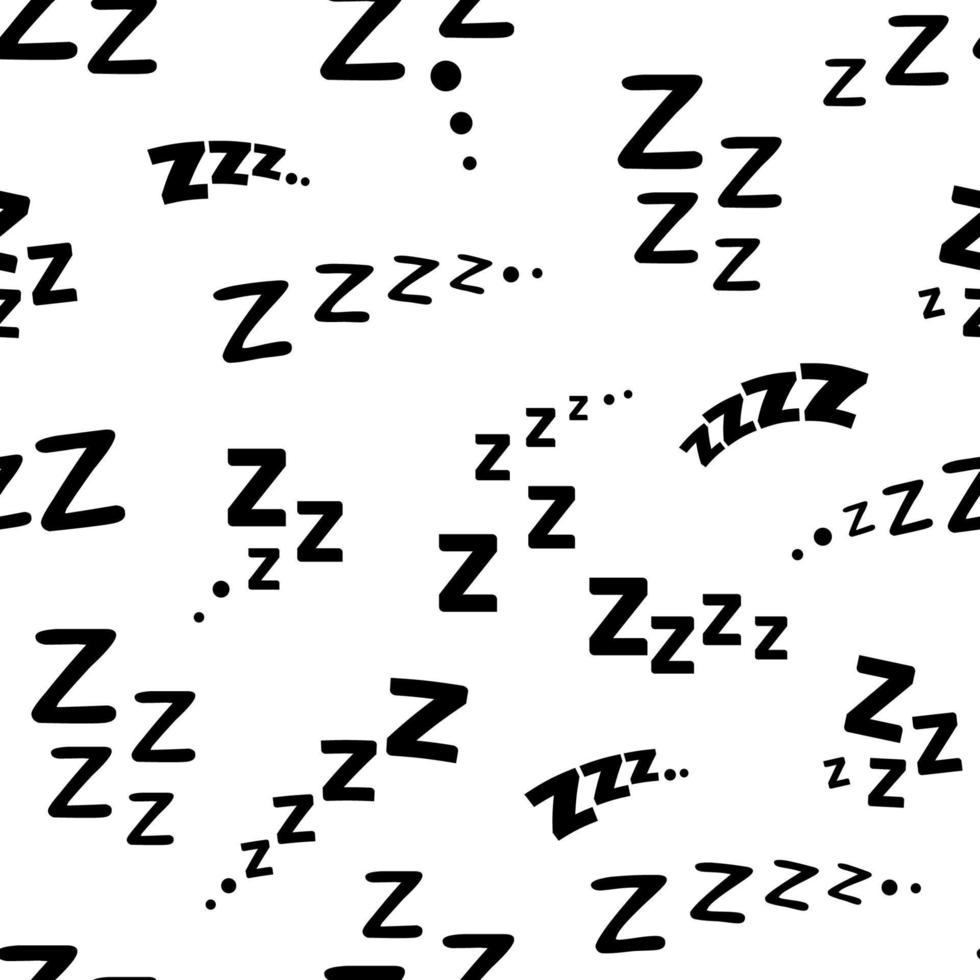 Zzz, zzzz bed sleep snore seamless pattern vector