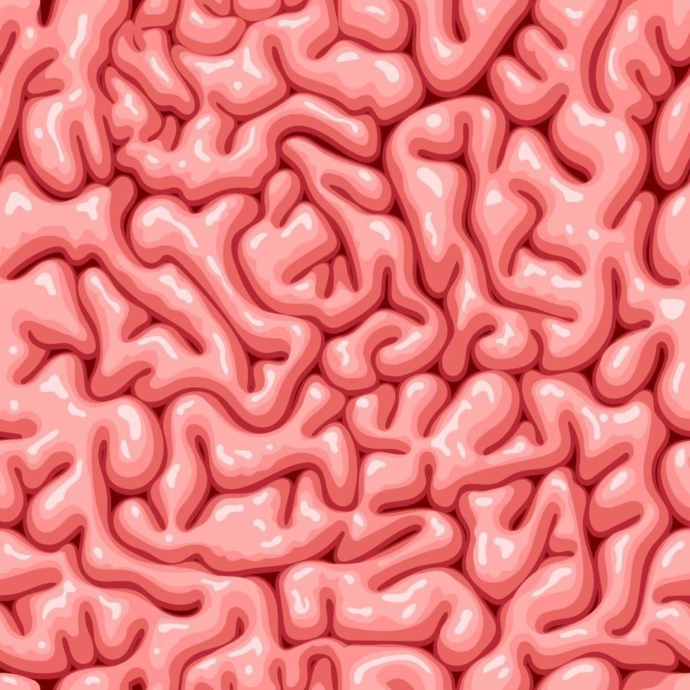 textura de patrón sin fisuras del cerebro, fondo de anatomía vector