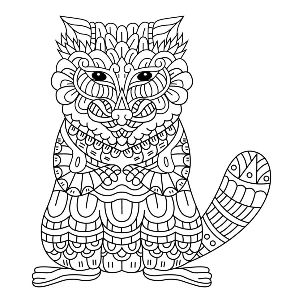 Raccoon line art vector