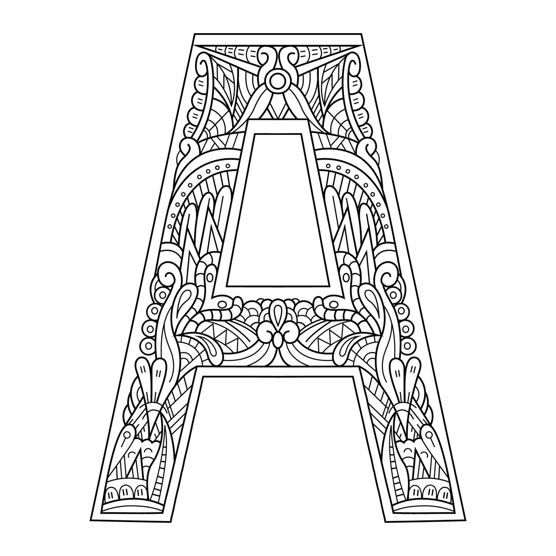 Aphabet letter A line art 11674705 Vector Art at Vecteezy