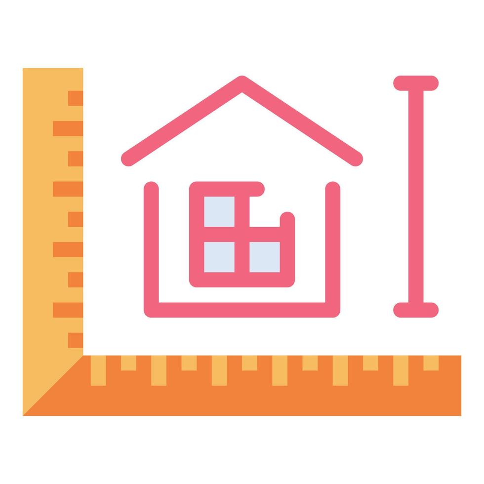 measure flat color icon vector