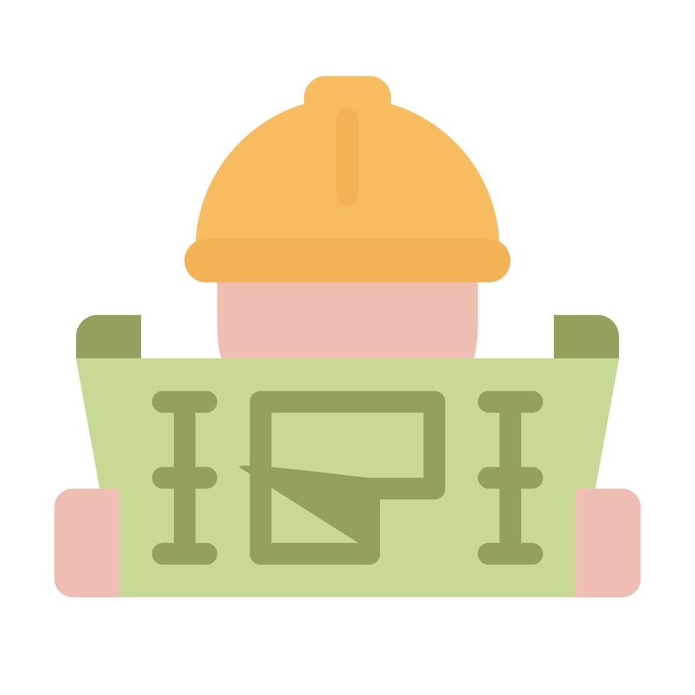 engineer flat color icon vector