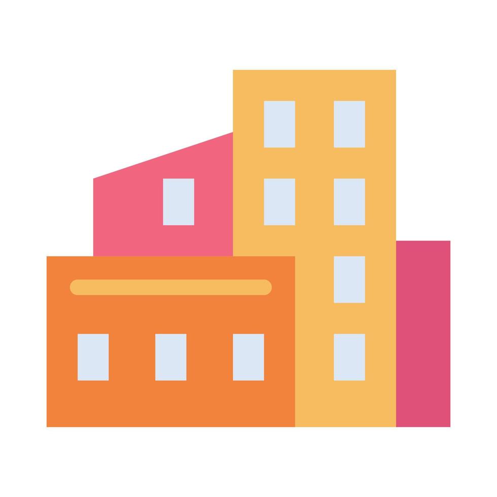 building flat color icon vector