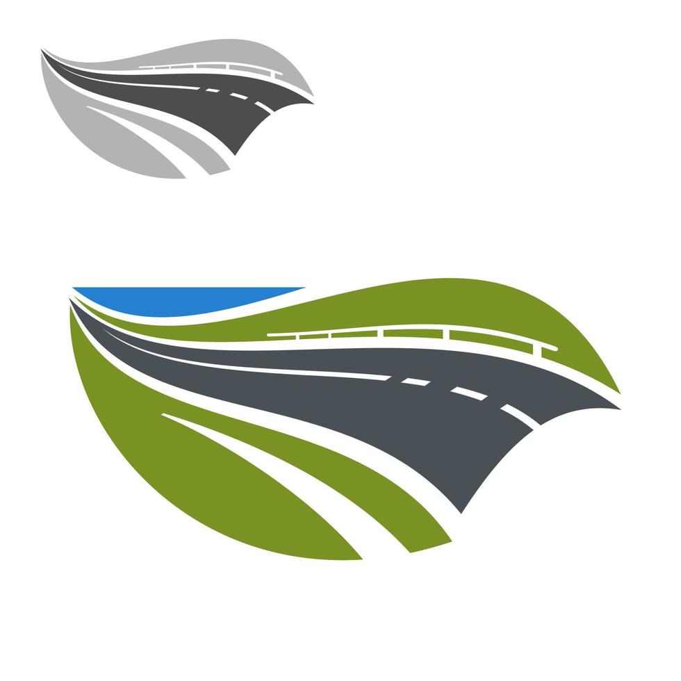 Modern highway or road abstract icon vector
