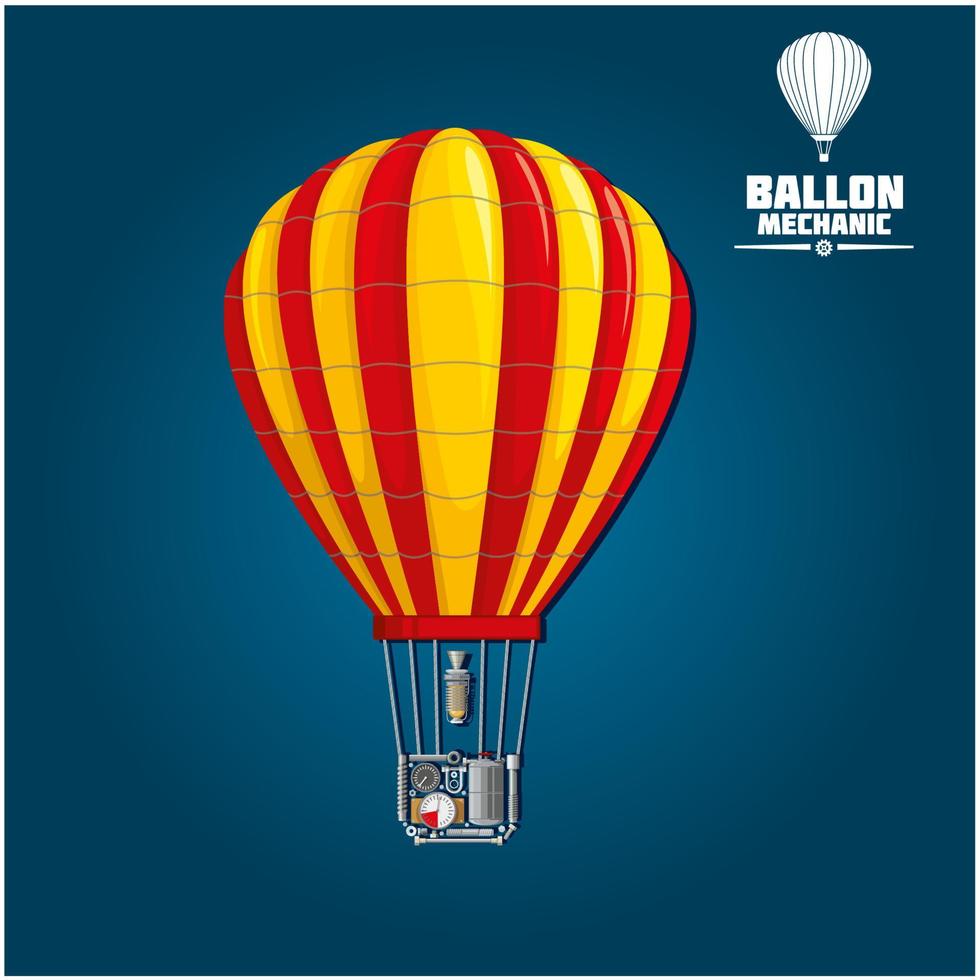 Hot air balloon with detailed elements vector