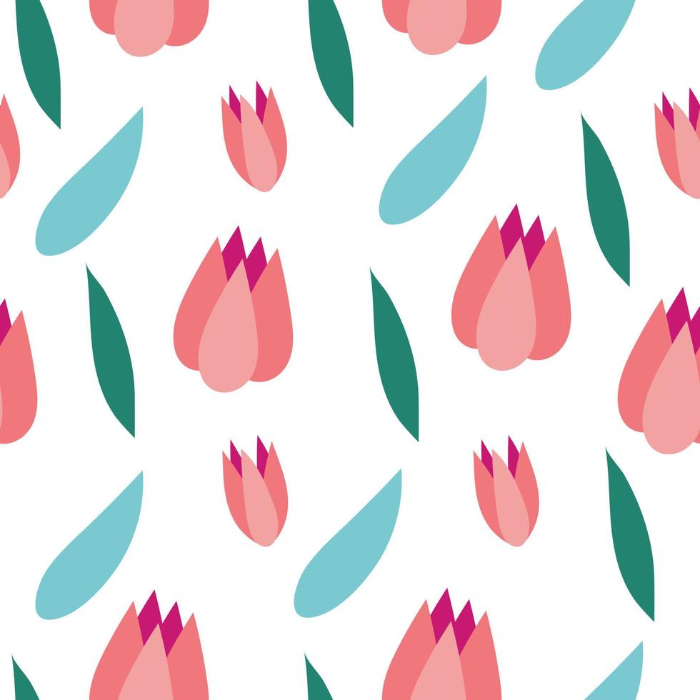 patrón de tulipanes inconsútil abstracto lindo vector