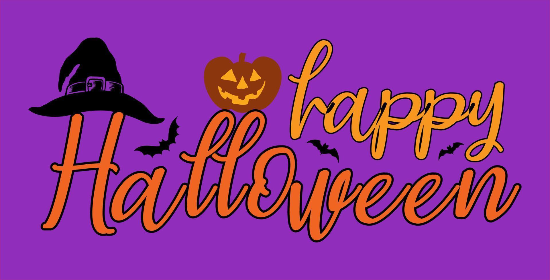 Happy Halloween script letter vector