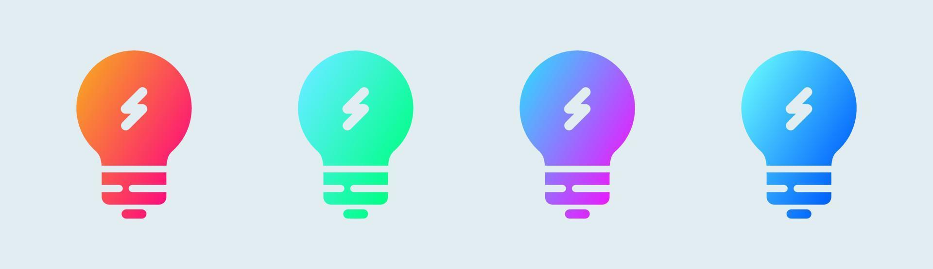 Light bulb solid icon in gradient colors. Idea signs vector illustration.