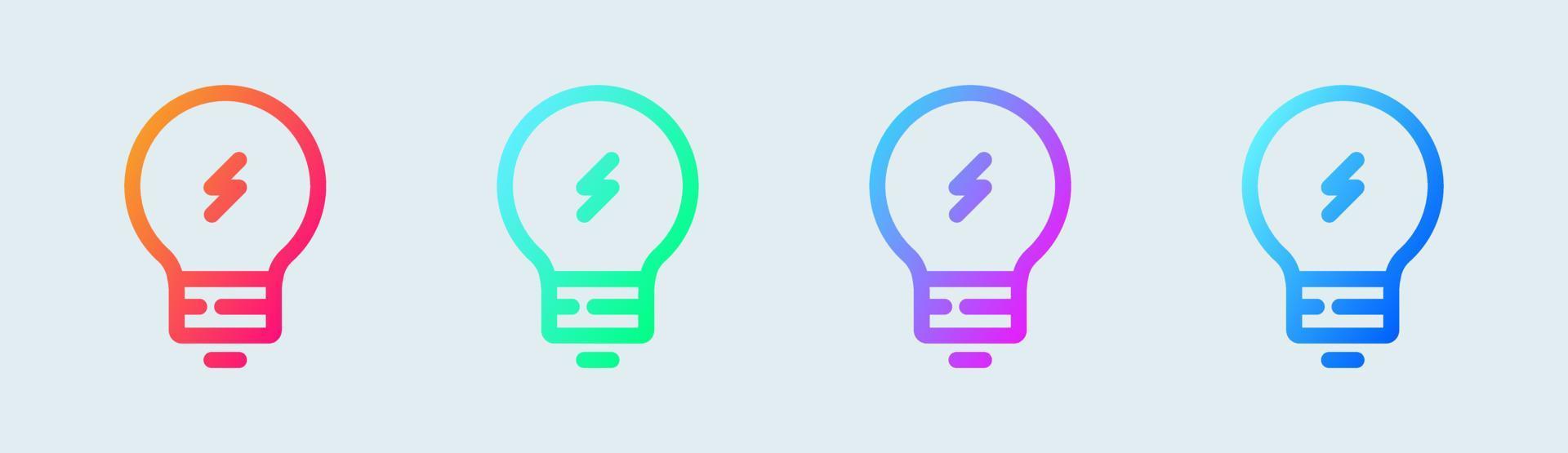 Light bulb line icon in gradient colors. Idea signs vector illustration.