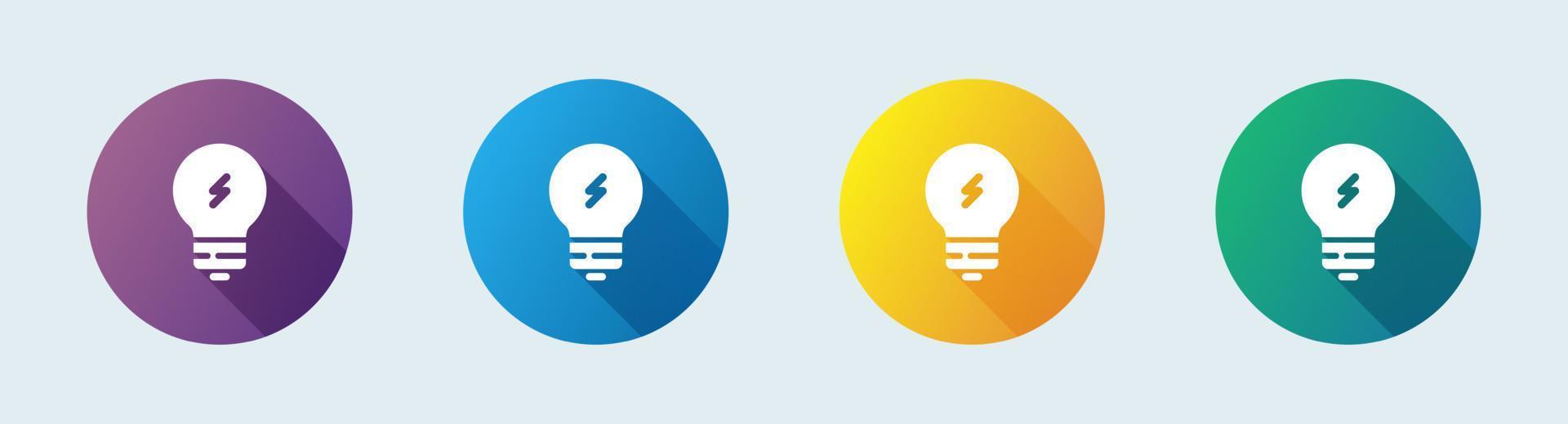 Light bulb solid icon in flat design style. Idea signs vector illustration.