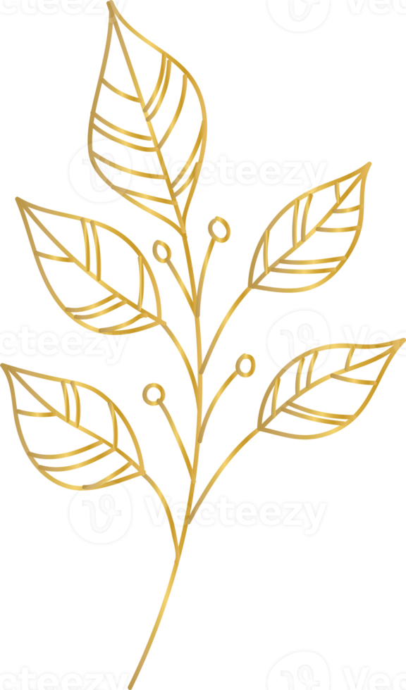 Golden Flower Leaf png