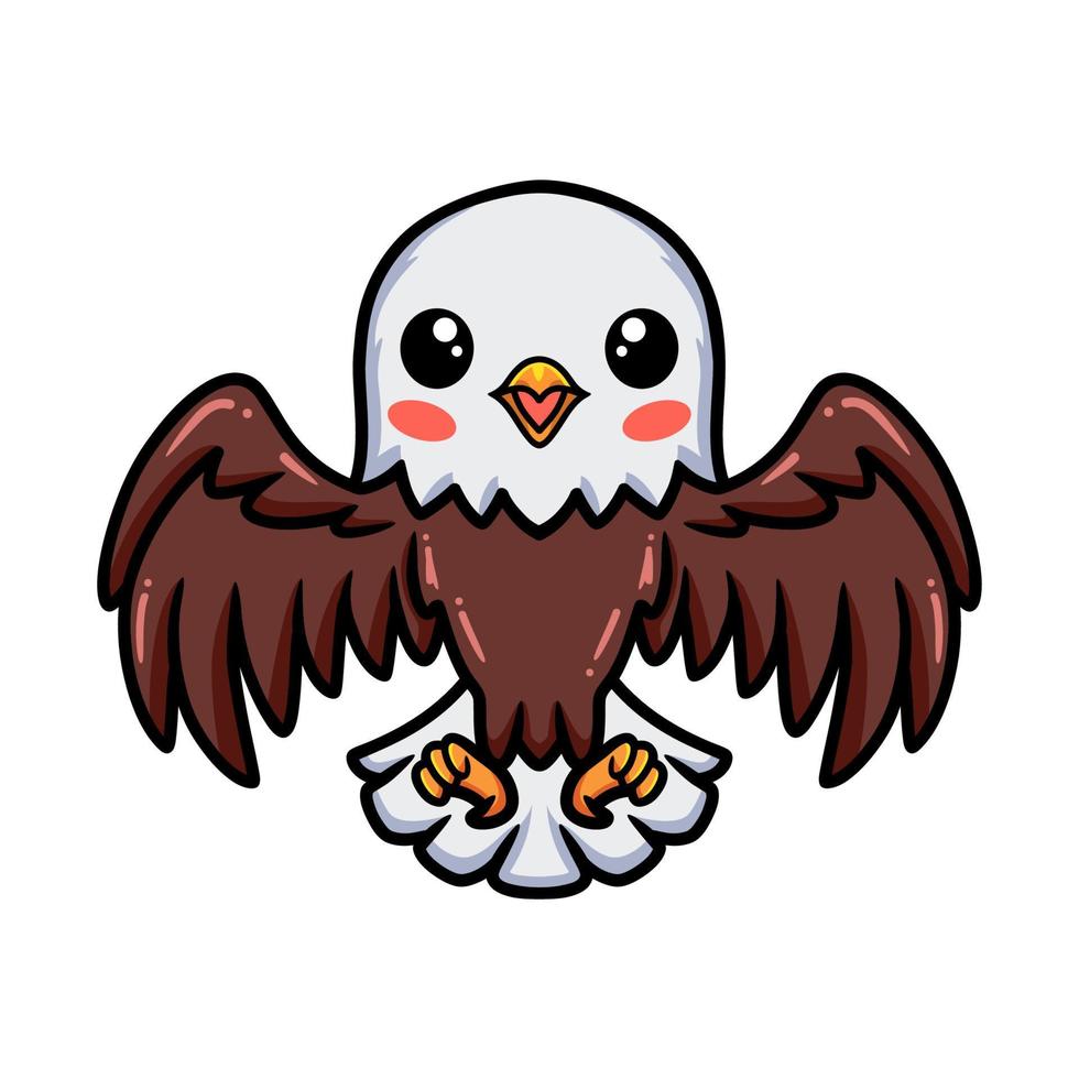 Cute little eagle cartoon flying vector