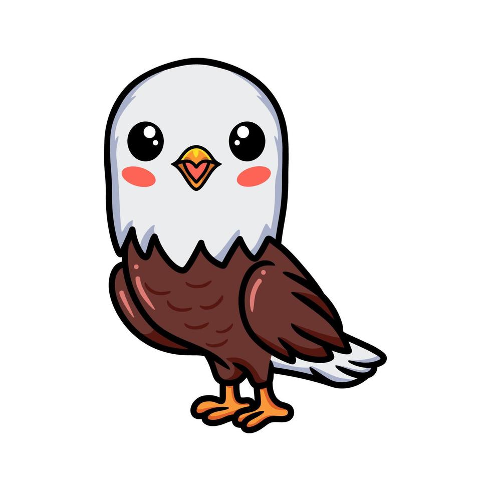 Cute little eagle cartoon standing vector