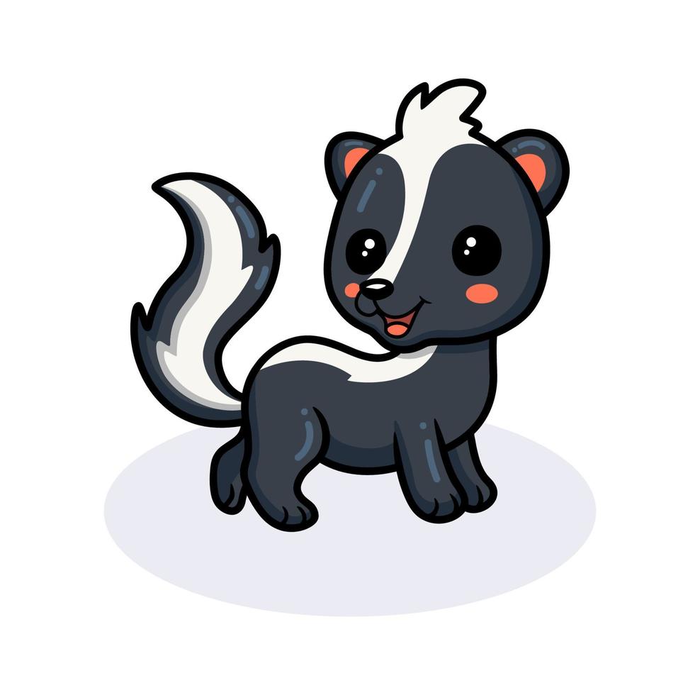 Cute little skunk cartoon posing vector