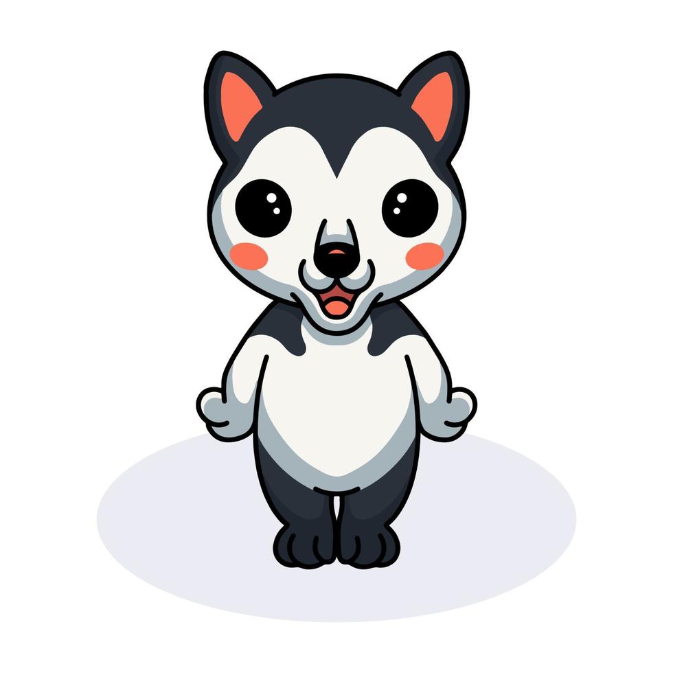 Cute little husky dog cartoon standing vector
