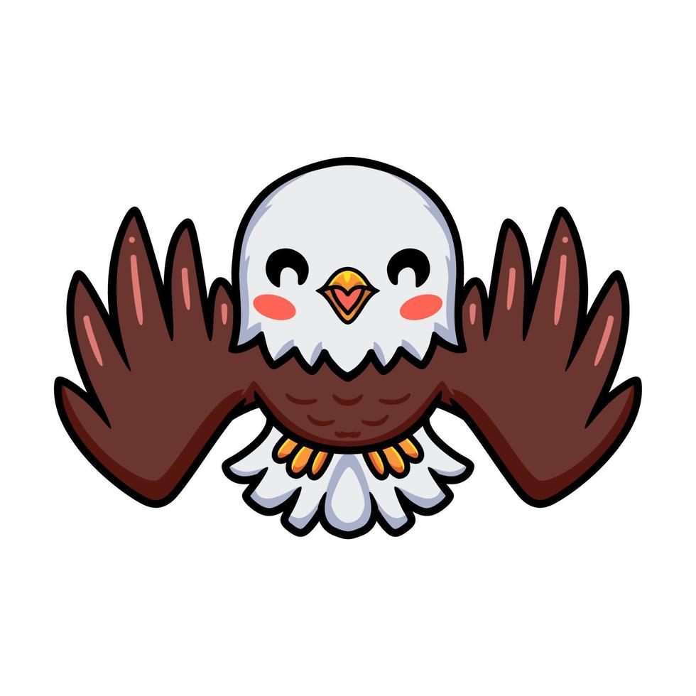 Cute little eagle cartoon flying vector